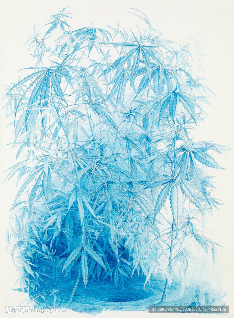 蓝色冰晶纹理背景