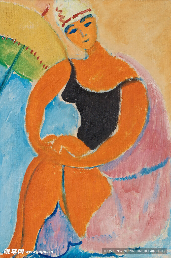 抽象泳装女子装饰画