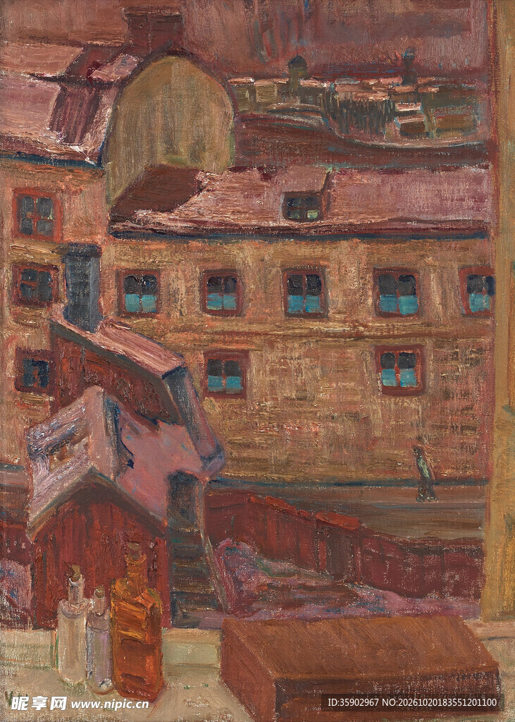 复古风老建筑手绘插画