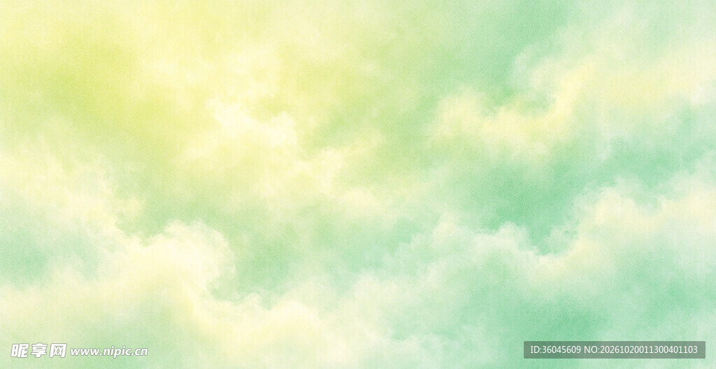 黄绿清新水彩晕染背景
