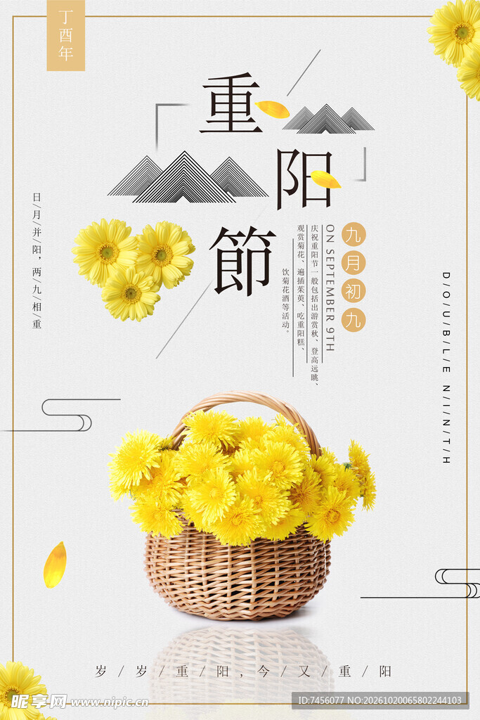 重阳节菊花主题海报