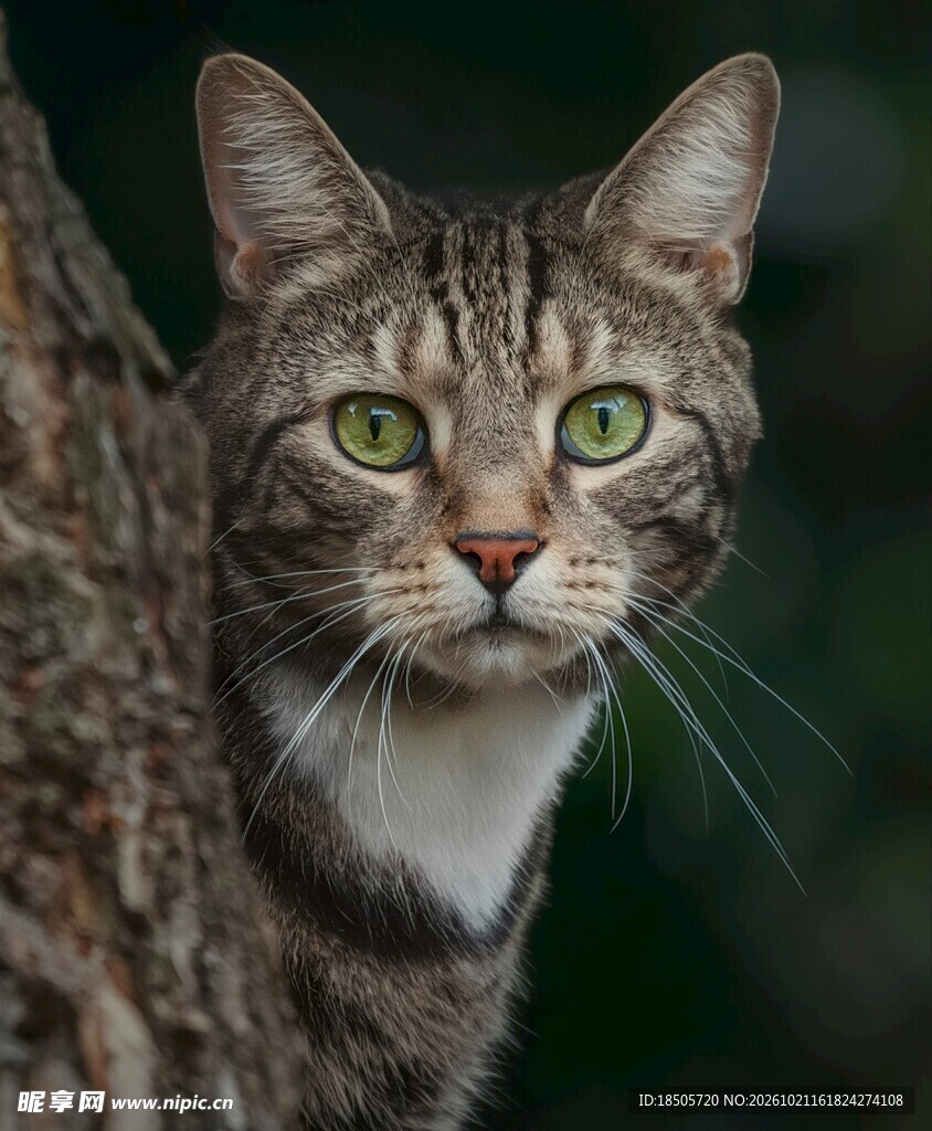绿眼虎斑猫特写