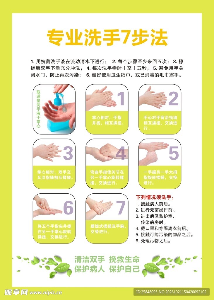 洗手7步法
