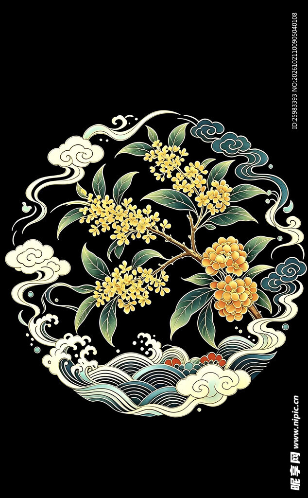 桂花祥云纹样