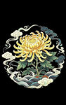 菊花祥云纹样