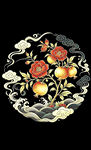 石榴祥云纹样