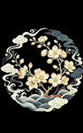 玉兰祥云纹样