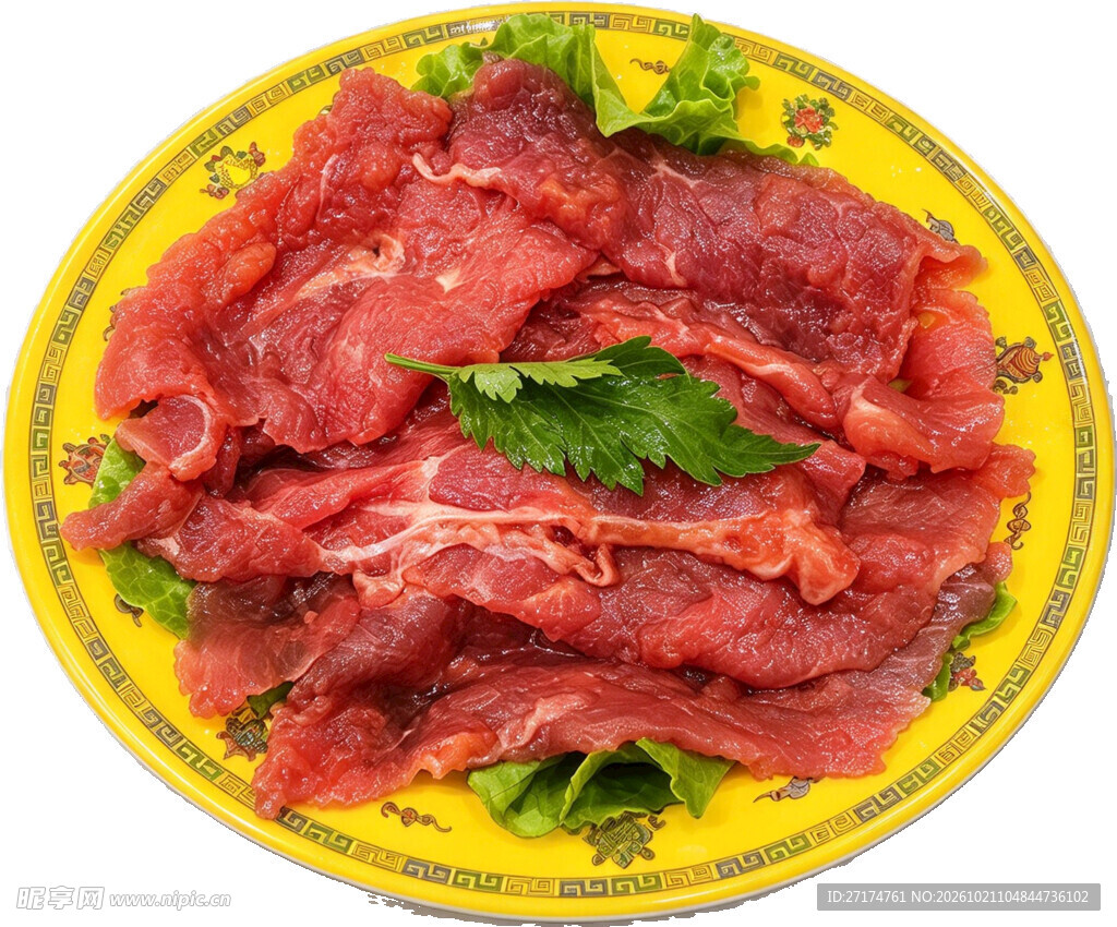 盘装鲜切生牛肉