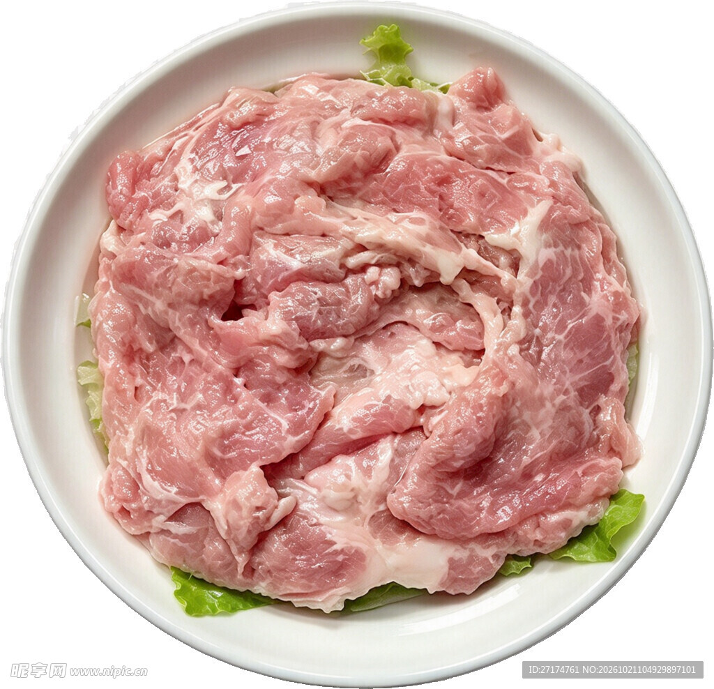 盘装新鲜生肉片