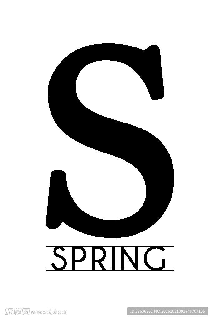 字母S SPRING创意标识