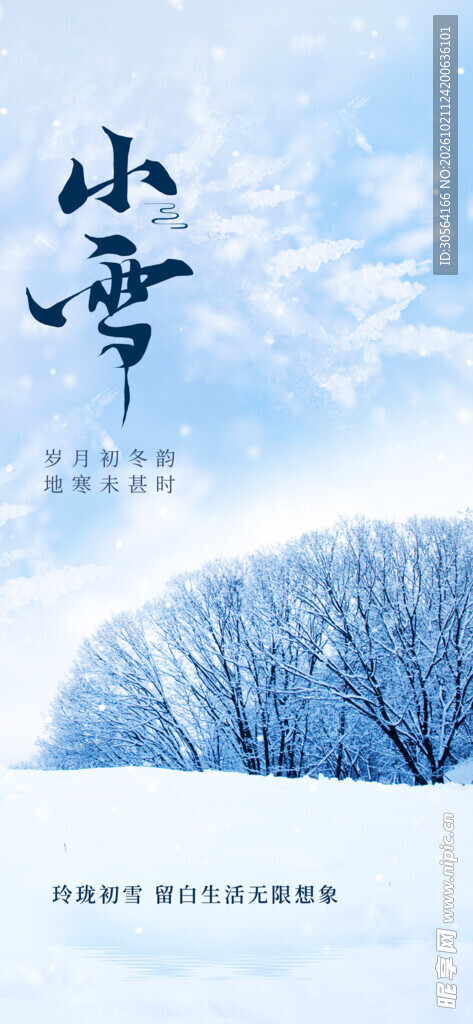 小雪节气清新雪景海报