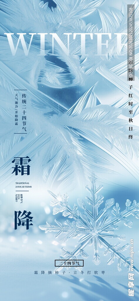 霜降节气创意海报