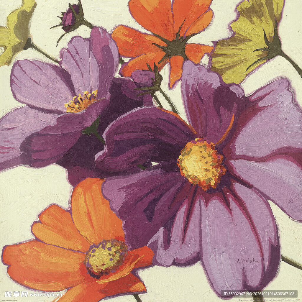复古手绘花卉插画