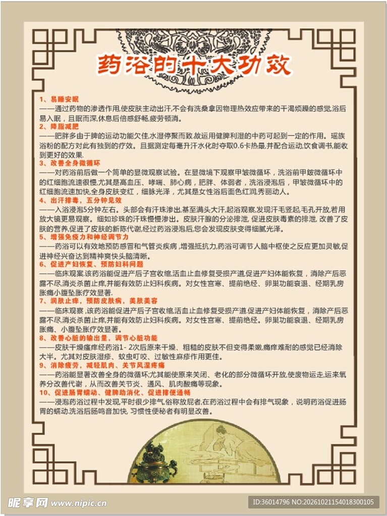 药浴功效宣传海报