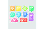 彩色WiFi标识图标合集