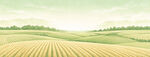 手绘乡野田园风光