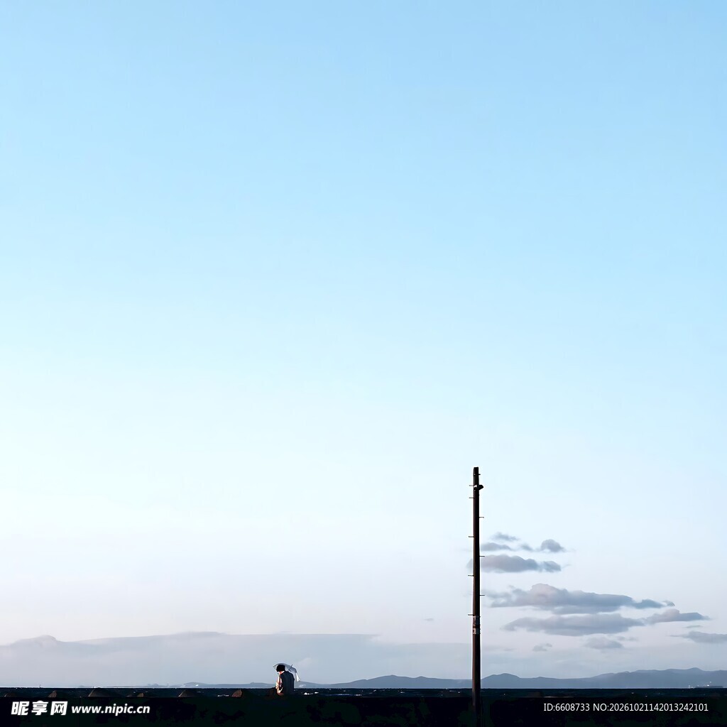 旷野晴空极简风景