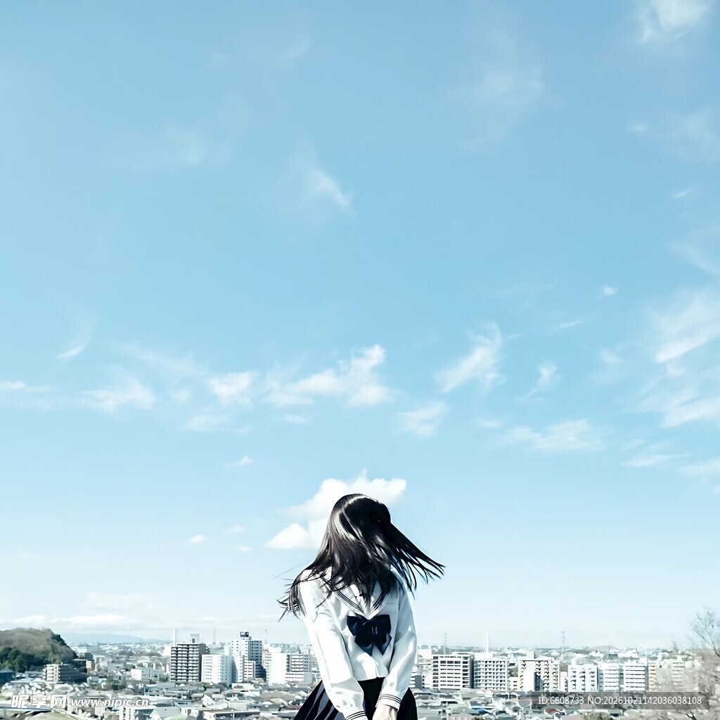 晴空下的少女