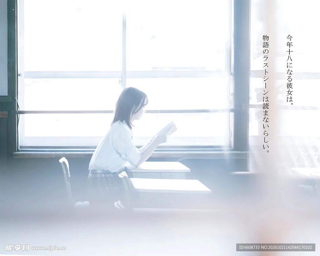 窗边静读的女子