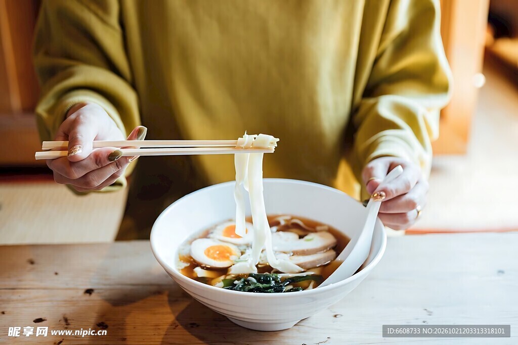 享用美味拉面