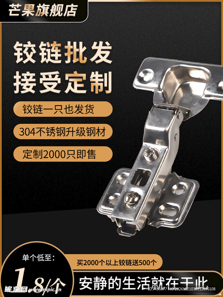 不锈钢铰链产品促销海报
