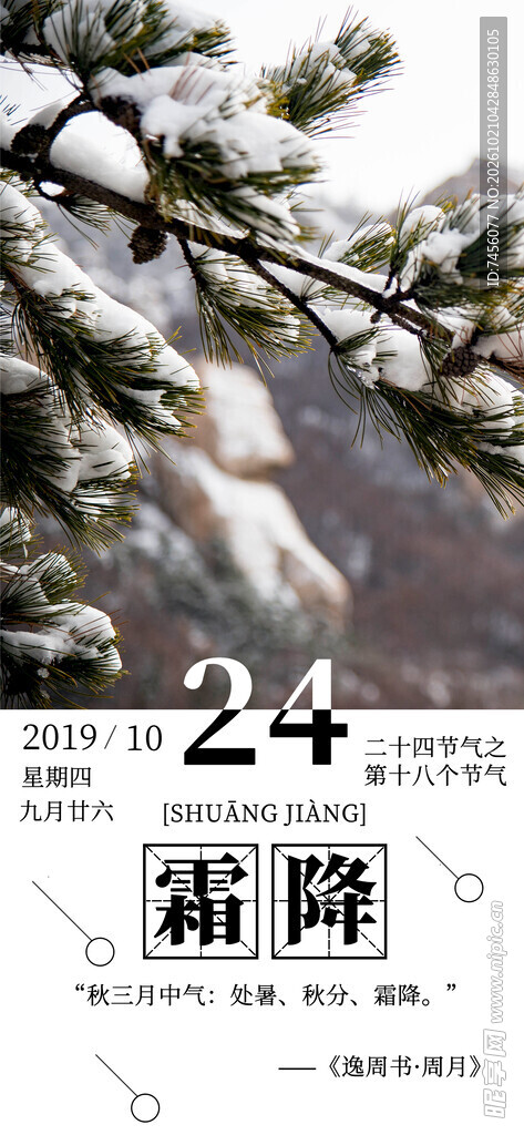 霜降节气创意海报