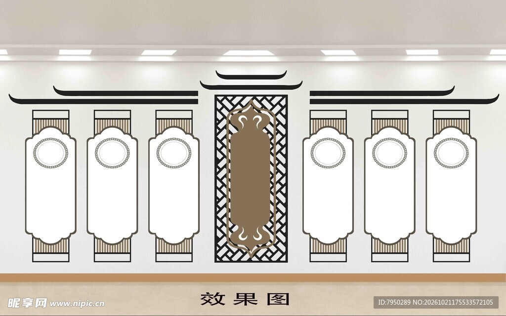 中式古建对称立面装饰