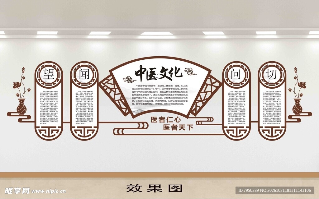 中医文化主题文化墙单层