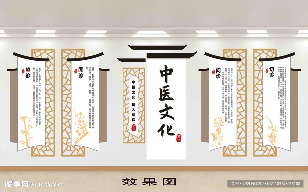 中医文化主题文化墙单层
