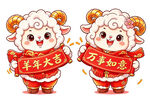 羊年新春拜年卡通小羊