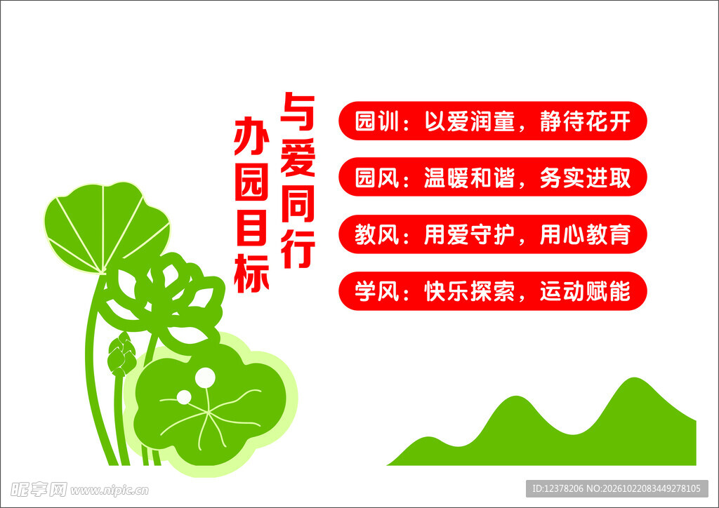 幼儿园办园目标文化墙