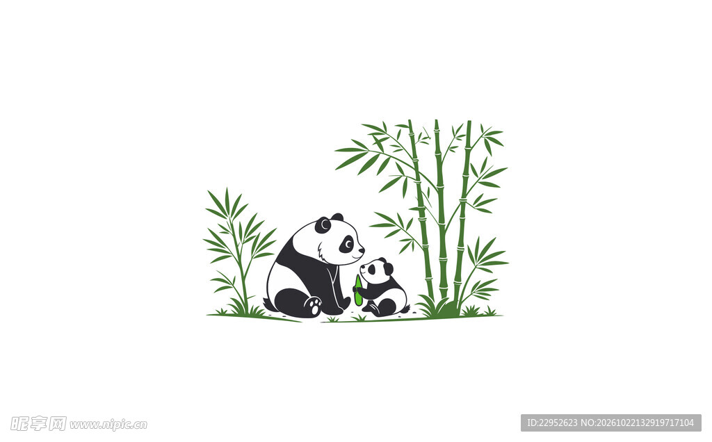 矢量熊猫卡通元素