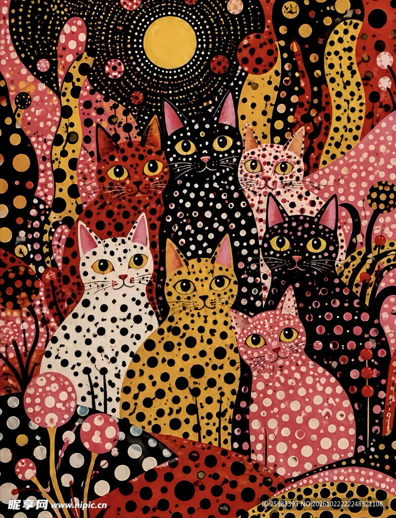 群猫插画