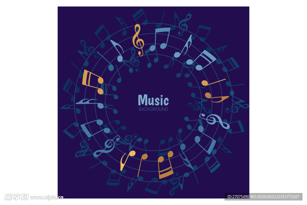 环形音符音乐创意背景