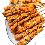 香辣烤面筋串