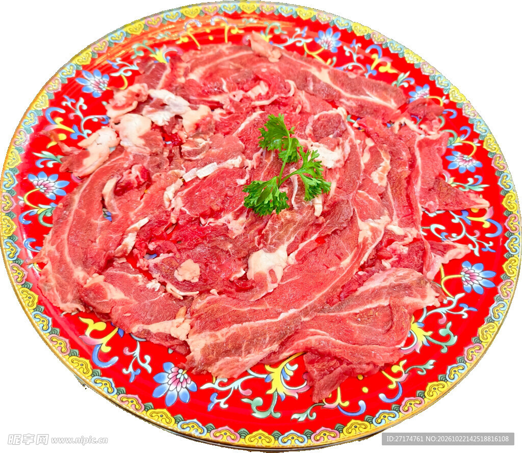 盘装鲜切生牛肉片