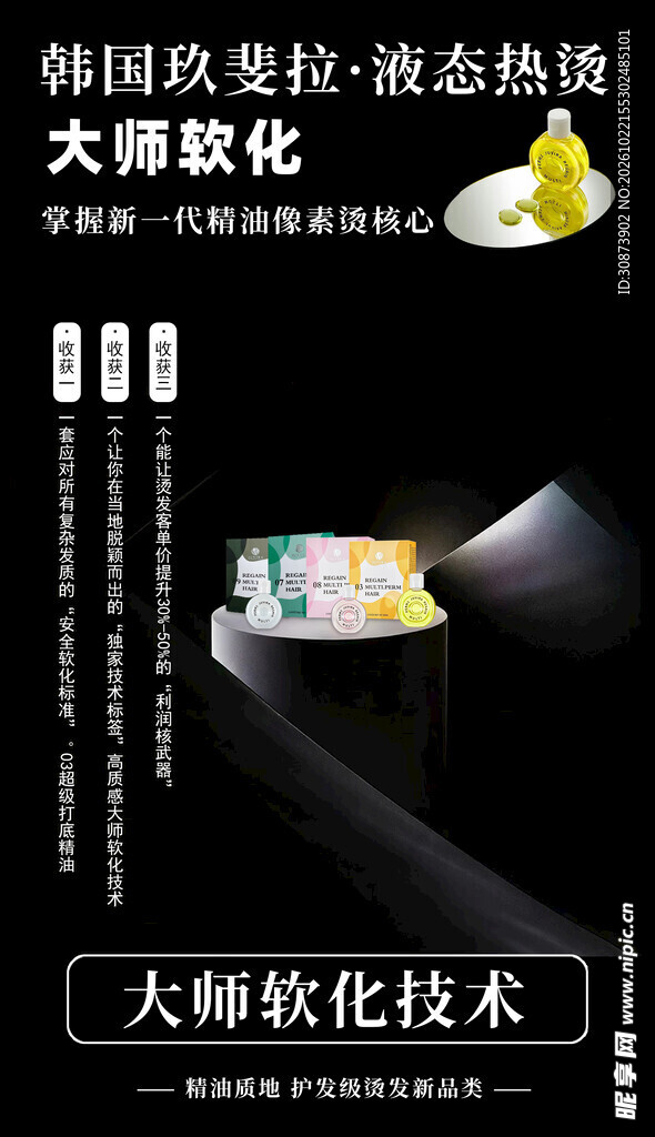 美发软化技术宣传海报