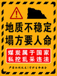 地质塌方安全警示标语