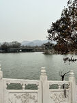 湖畔园林湖景风光