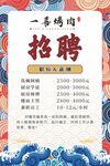 国潮烤肉店招聘海报