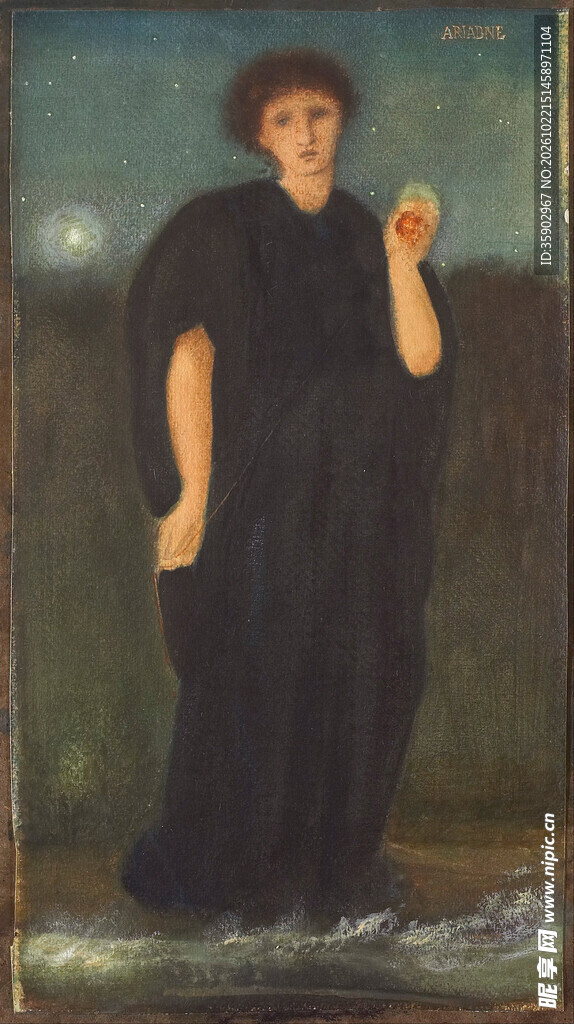 黑衣女子古典人物油画