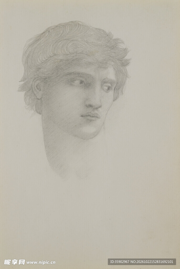 古典人物头像素描