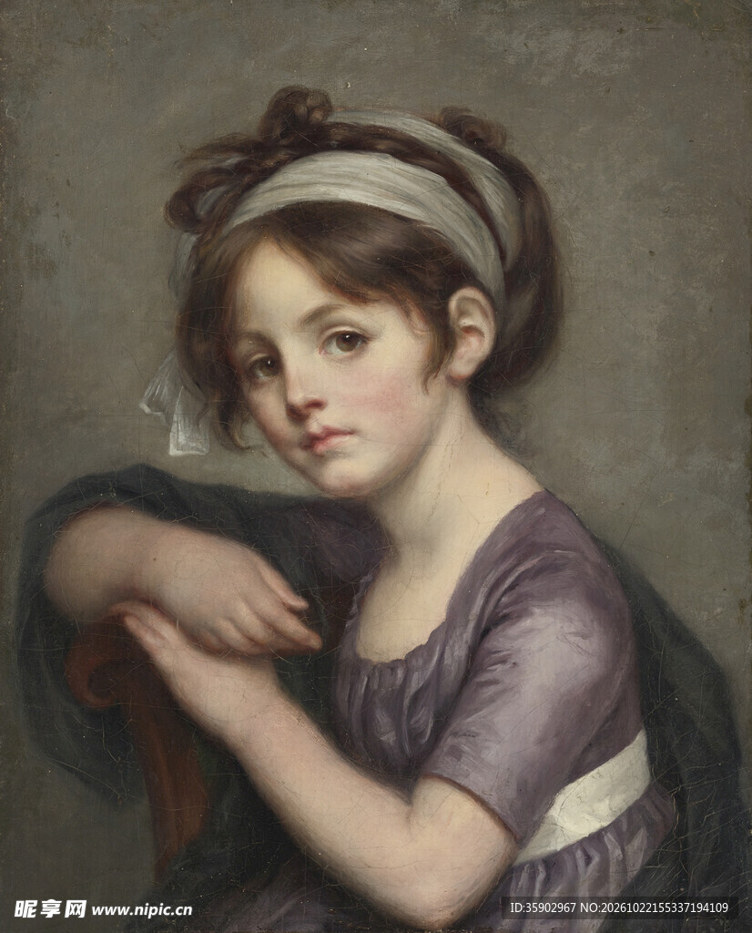 古典少女肖像油画