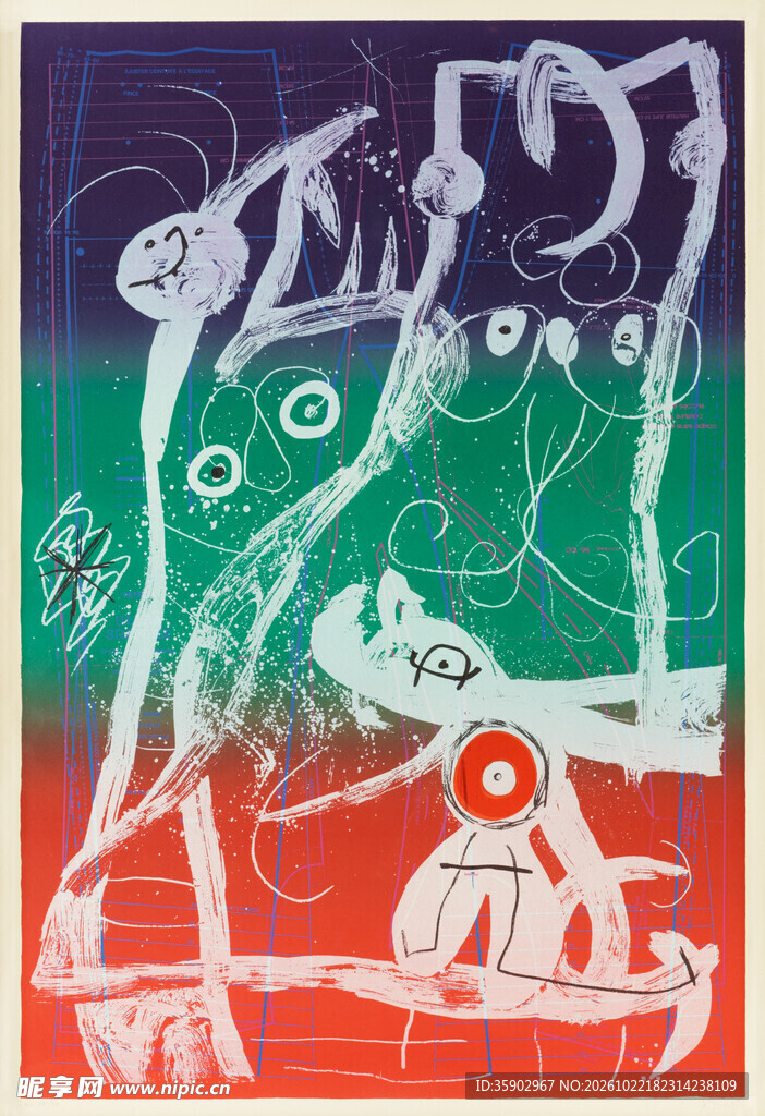 抽象撞色艺术版画