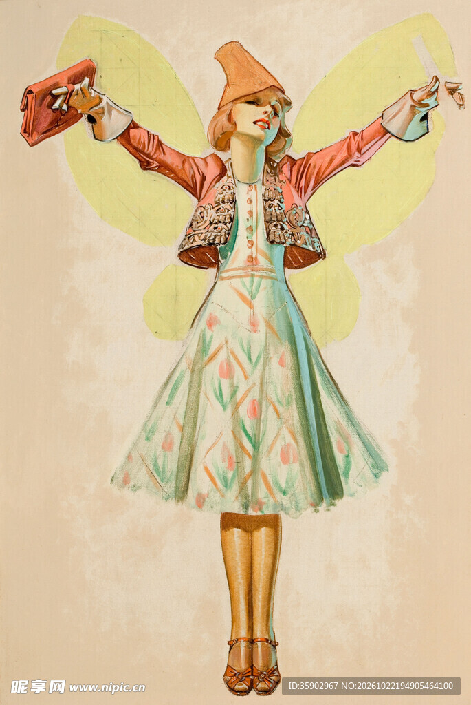 复古童话少女插画