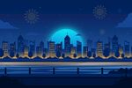 城市夜景插画