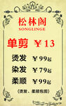 松林阁美发价目表