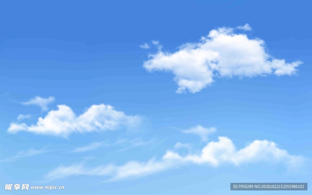 晴朗蓝天朵朵白云合层