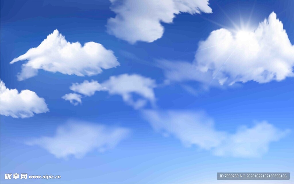 晴空蓝天白云美景合层