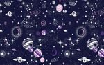 卡通宇宙星空图案